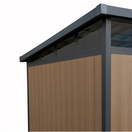 Abri de jardin en bois marron 2,2x2,2 m vue 8