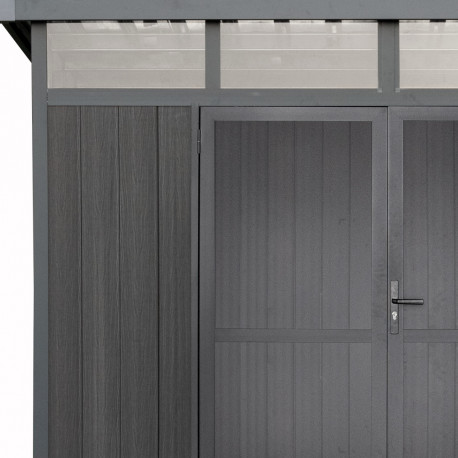 Abri de jardin en bois gris 2,9x2,2 m vue 7