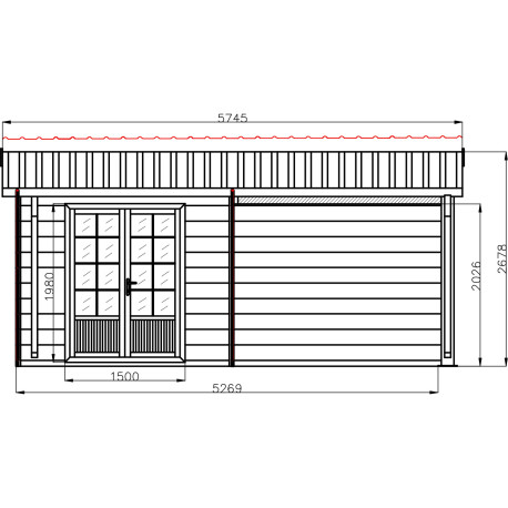 Abri de jardin en aluminium marron 5,4x2,9 m vue 10