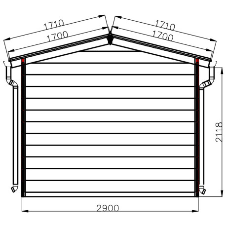 Abri de jardin en aluminium marron 5,4x2,9 m vue 8