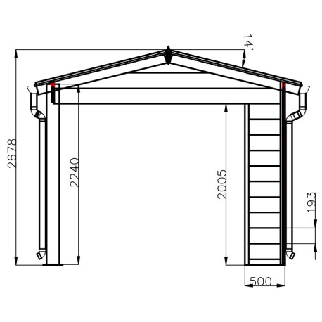 Abri de jardin en aluminium marron 5,4x2,9 m vue 9
