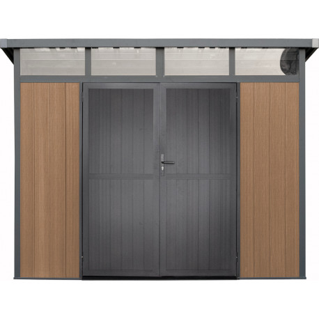 Abri de jardin en bois marron 2,9x2,2 m vue 4