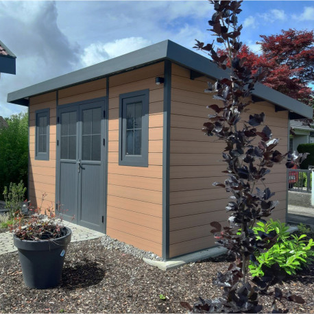 Abri de jardin en bois marron 4,5x3,5 m vue 3