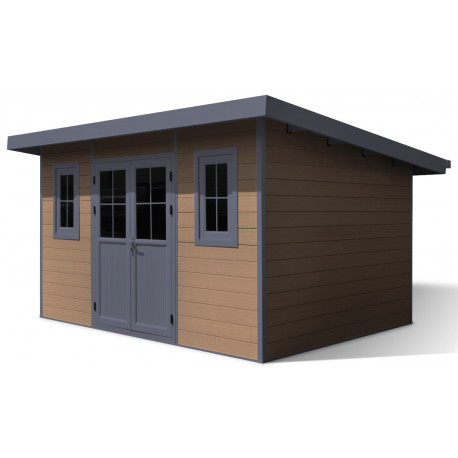 Abri de jardin en bois marron 4,5x3,5 m vue 4