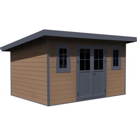 Abri de jardin en bois marron 4,5x3,5 m vue 6
