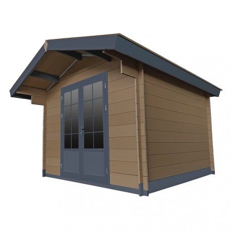 Abri de jardin en bois marron 3x3 m vue 6