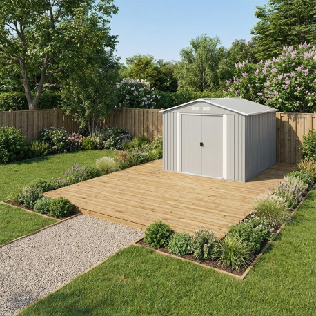 Abri de jardin en résine ou composite en résine gris 2,4x4,6 m vue 10