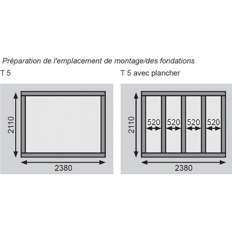Abri de jardin en bois en bois marron 2,4x2,1 m vue 4