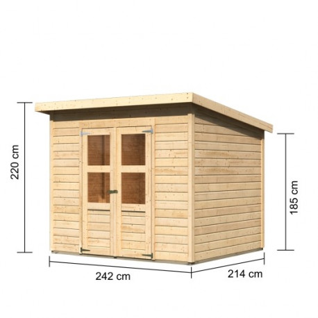 Abri de jardin en bois en bois marron 2,4x2,1 m vue 6