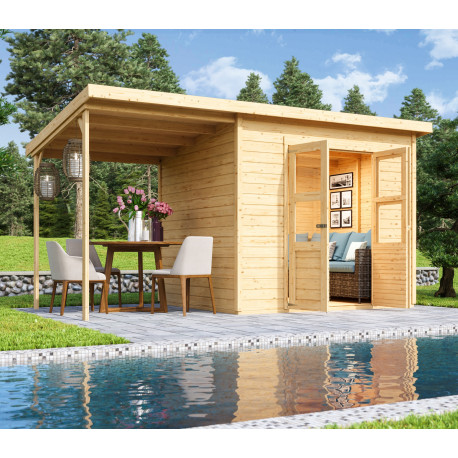 Abri de jardin en bois en bois marron 2,4x2,1 m vue 9