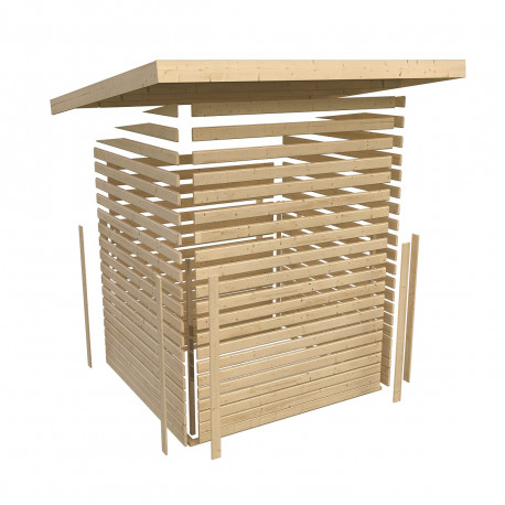 Abri de jardin en bois en bois marron 3x3 m vue 10
