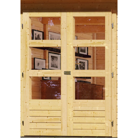 Abri de jardin en bois en bois marron 3x3 m vue 6