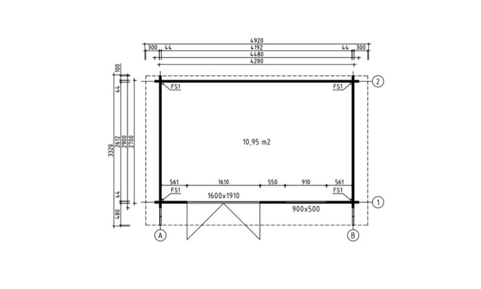 Abri de jardin en bois en bois 3,8x3 m vue 5