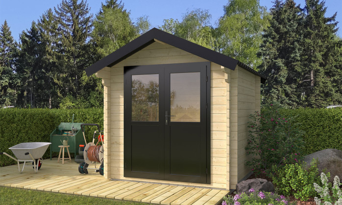Abri de jardin en bois en métal 2,4x2,1 m vue 10