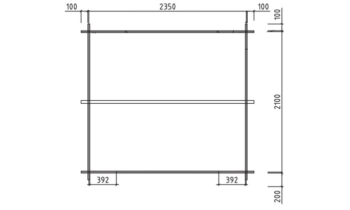 Abri de jardin en bois en métal 2,4x2,1 m vue 2