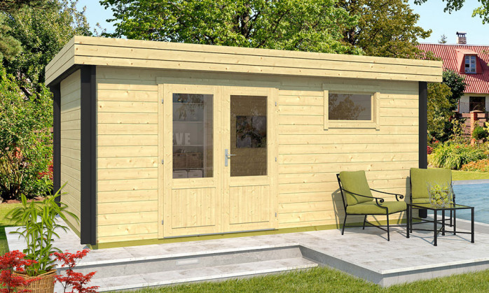 Abri de jardin en bois en métal 2,4x2,1 m vue 5