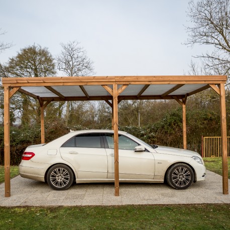Pergola en bois marron 5x3 m vue 3