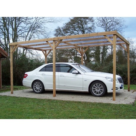 Pergola en bois marron 5x3 m vue 4