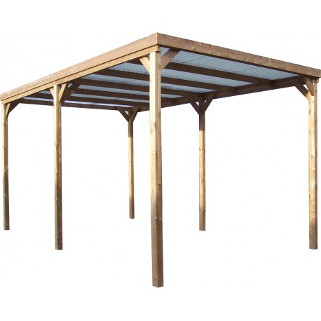 Pergola en bois marron 5x3 m vue 7