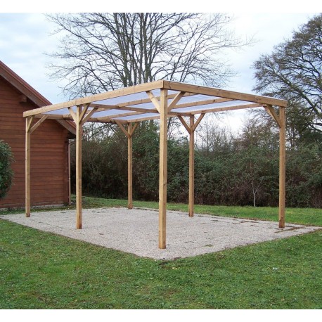 Pergola en bois marron 5x3 m vue 8